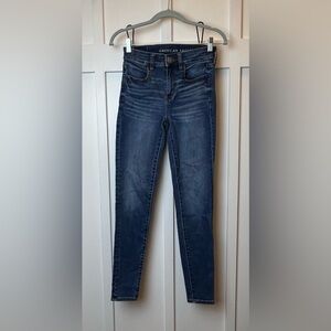 American Eagle Women's Size 0 Reg Next Level Stretch High-rise Jegging Blue Slim